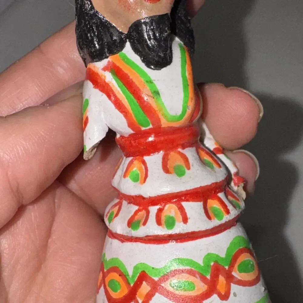 VTG Mexican Hand Painted Folk Art Clay Nacimientos Nativity 10pc Bright SEE PICS
